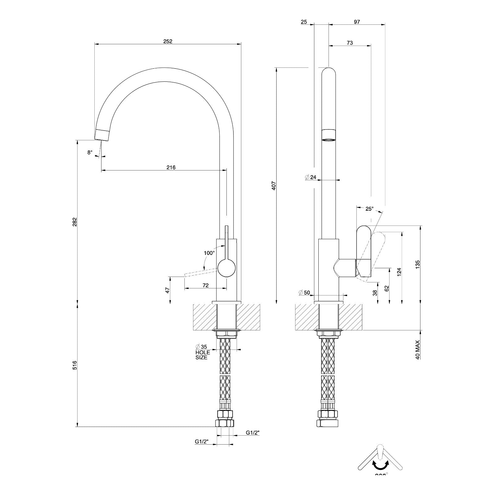 Maattekening Gessi Helium 60075