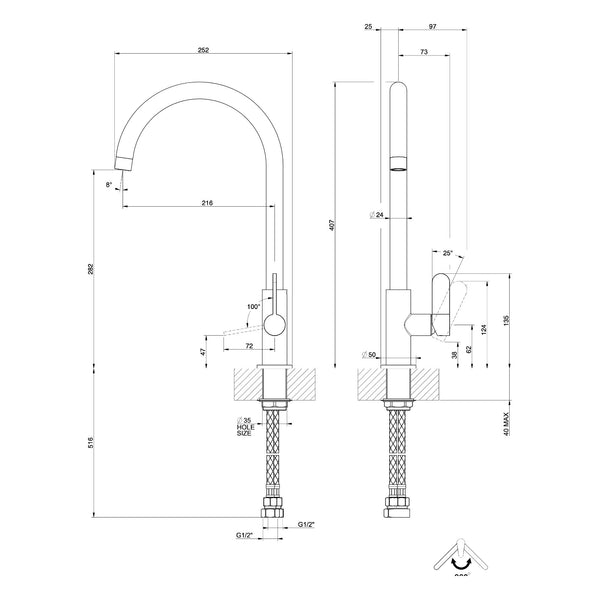 Maattekening Gessi Helium 60075