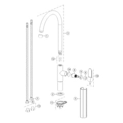 Onderdelentekening Gessi Helium 60075 met positienummers