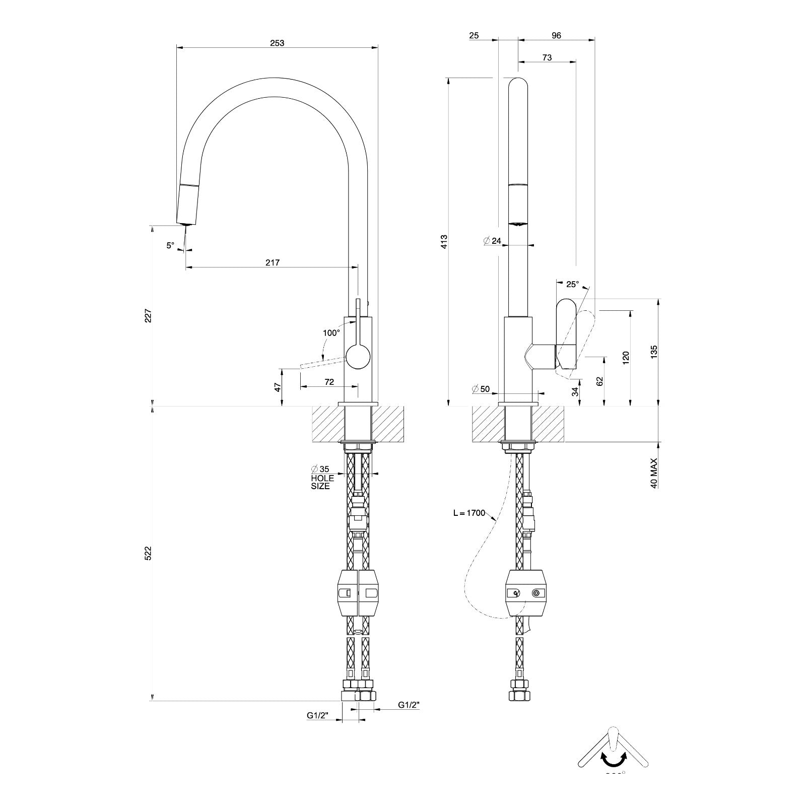 Maattekening Gessi Helium 60077