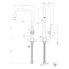 Maattekening Gessi Officine V 60201
