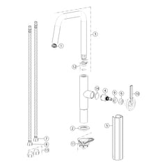 Onderdelentekening Gessi Officine V 60201 met positienummers