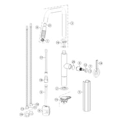 Onderdelentekening Gessi Officine V 60203 met positienummers