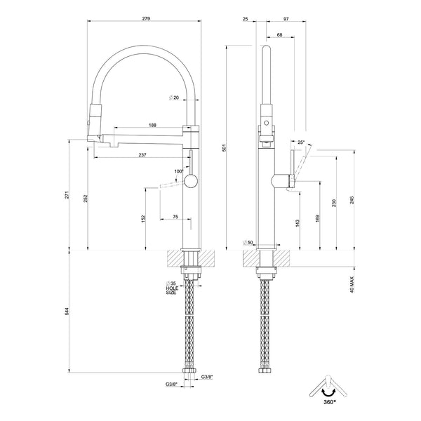 Maattekening Gessi 316 60210