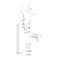 Onderdelentekening Gessi 316 60210 met positienummers