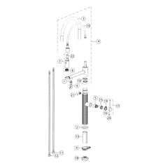 Onderdelentekening Gessi 316 60212 met positienummers