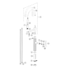 Onderdelentekening Gessi 316 60214 met positienummers