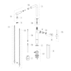 Onderdelentekening Gessi Stelo 60311 met positienummers