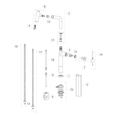 Onderdelentekening Gessi Stelo 60313 met positienummers
