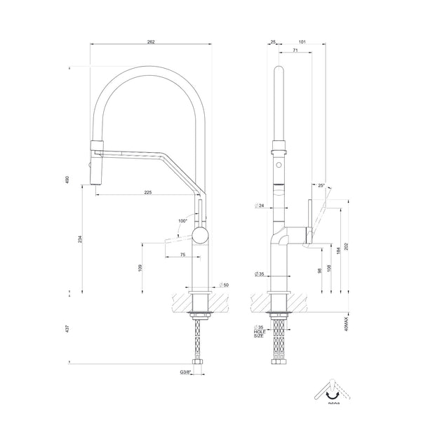 Maattekening Gessi Stelo 60315