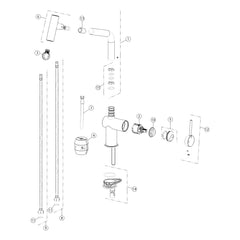 Onderdelentekening Gessi Inedito 60425 met positienummers