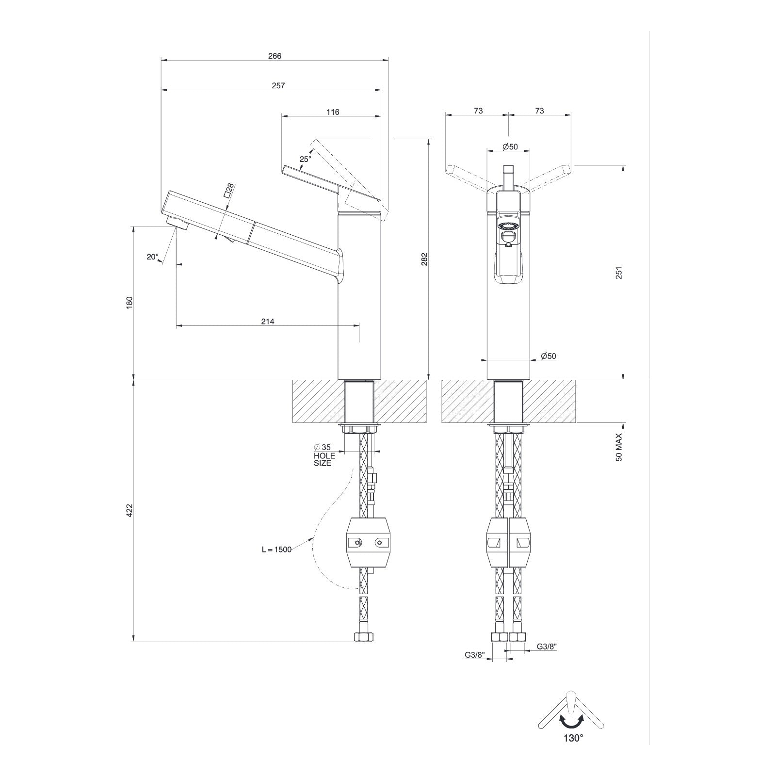Maattekening Gessi Thalium 60535