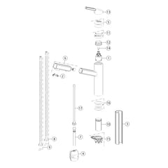 Onderdelentekening Gessi Thalium 60535 met positienummers