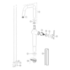 Onderdelentekening Gessi Habito 60650 met positienummers