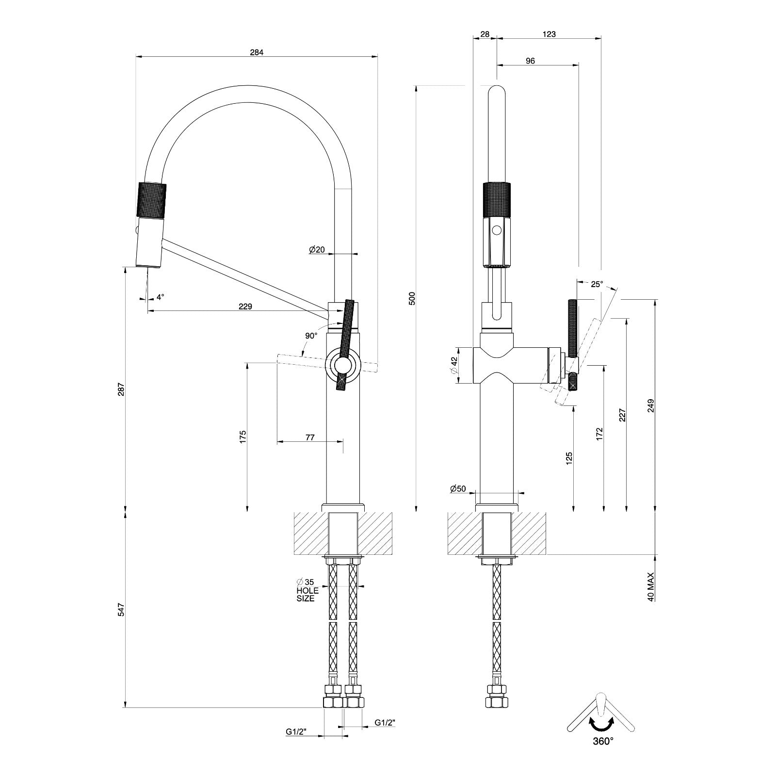 Maattekening Gessi Habito 60664