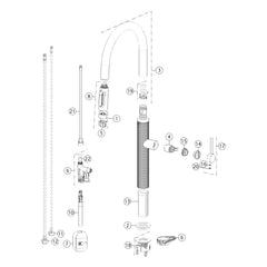 Onderdelentekening Gessi 316 Filtered 60824 met positienummers