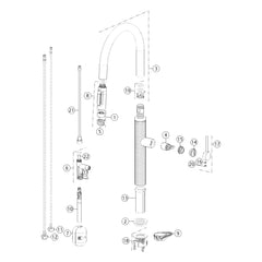 Onderdelentekening Gessi 316 Filtered 60826 met positienummers