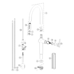 Onderdelentekening Gessi Habito Filtered 60872 met positienummers