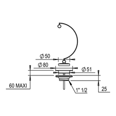 Horus gootsteenplug 1 1/2