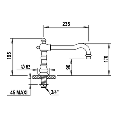 Horus Julia baduitloop voor badrand 240 mm