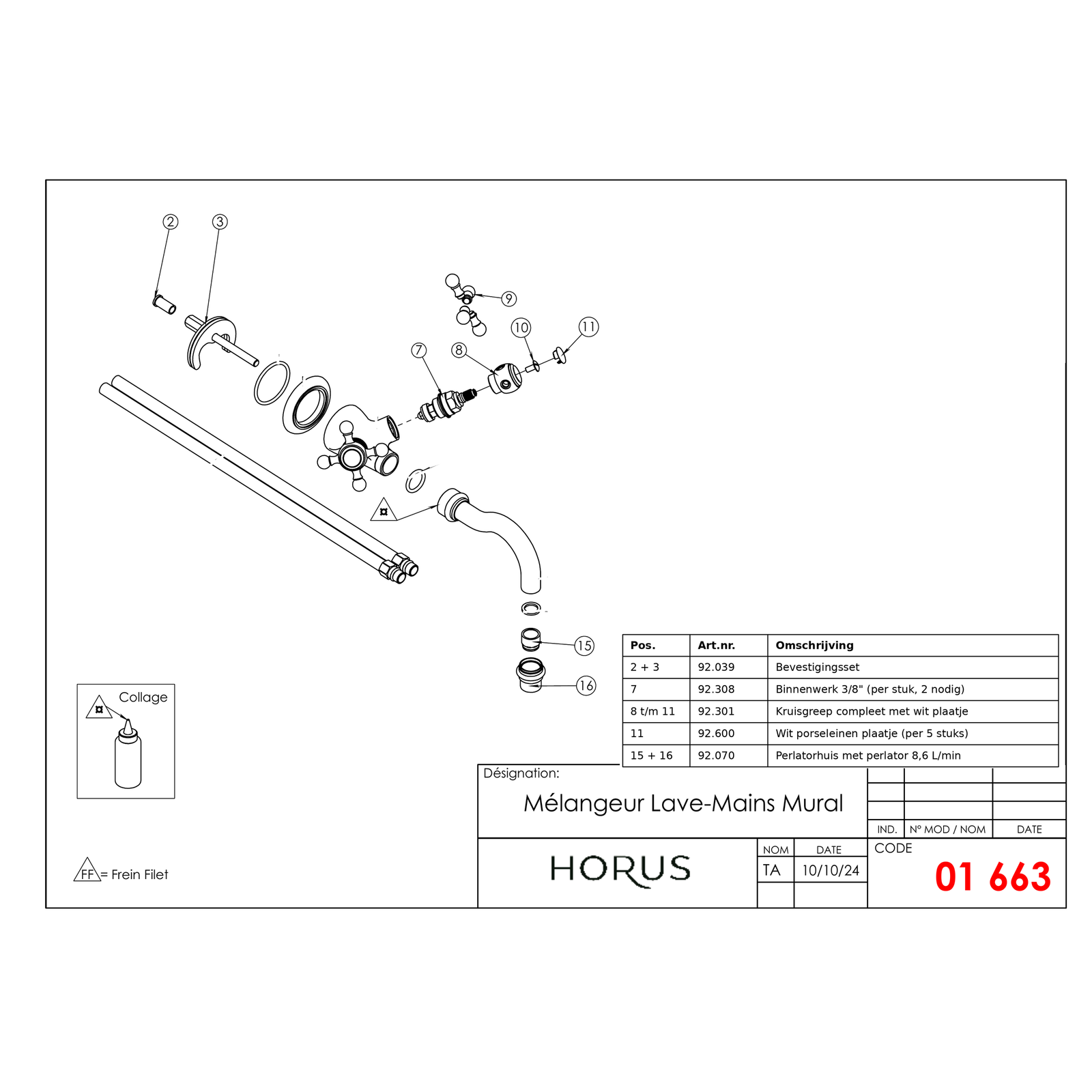 Horus 01.663 onderdelentekening