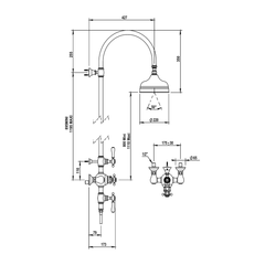 Horus Julia thermostatische douchekolom met hoofddouche en handdouche