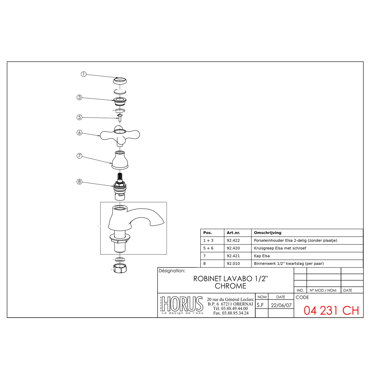 Horus 04.231 onderdelentekening