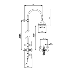 Horus Montmartre thermostatische douchekolom met hoofddouche en handdouche (Speciale Kleuren)