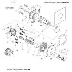 Onderdelentekening Jado Onderdelen IQ inbouw douchethermostaat Easy-Box A5471AA (vanaf 12/2020)