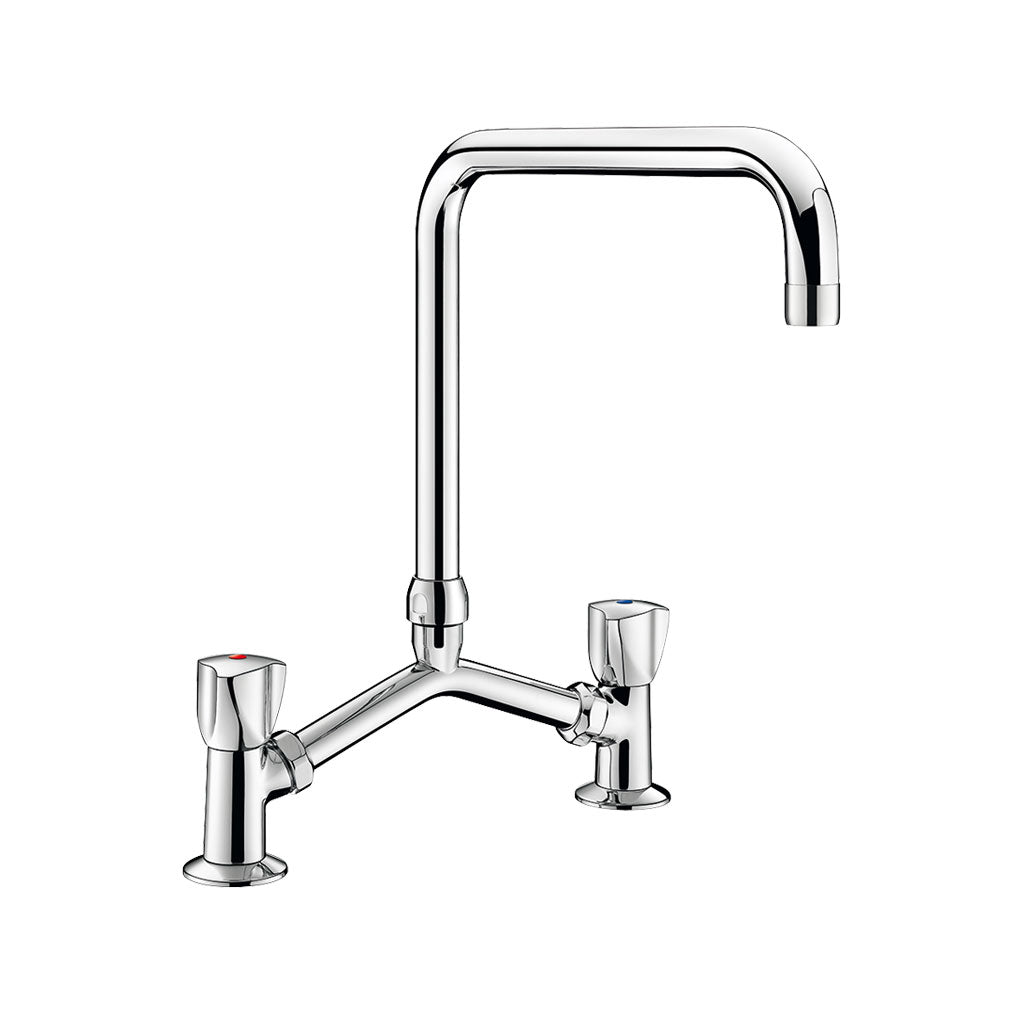 Delabie Brugmengzwenkkraan 1/2 (debiet 60 l/min) voorsprong 200 met regelbare hart afstand 100 tot 240 mm Chroom