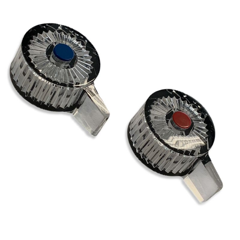 Damixa transparante grepen set tbv serie 60 met warm / koud indicatie en schroefjes 69282.00