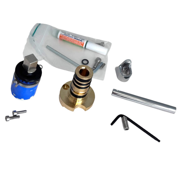 Quooker cartridge servicekit TwinTaps mengkraan vanaf 2016, chroom 31.342.00: cartridge, paddenstoel, hendel en bevestigingsmateriaal