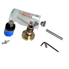 Quooker cartridge servicekit TwinTaps mengkraan vanaf 2016, RVS 31.344.00: cartridge, paddenstoel, hendel en bevestigingsmateriaal