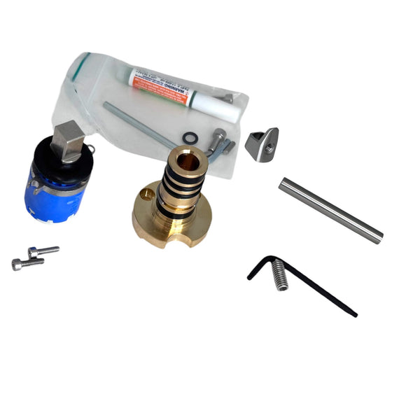 Quooker cartridge servicekit TwinTaps mengkraan vanaf 2016, RVS 31.344.00: cartridge, paddenstoel, hendel en bevestigingsmateriaal