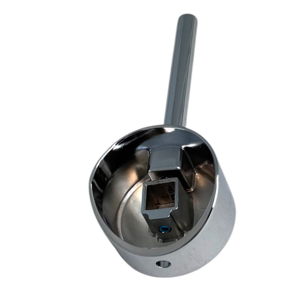 Quooker greep Flex chroom (31.456.01), onderzijde met vierkante cartridge-aansluiting en stelschroef