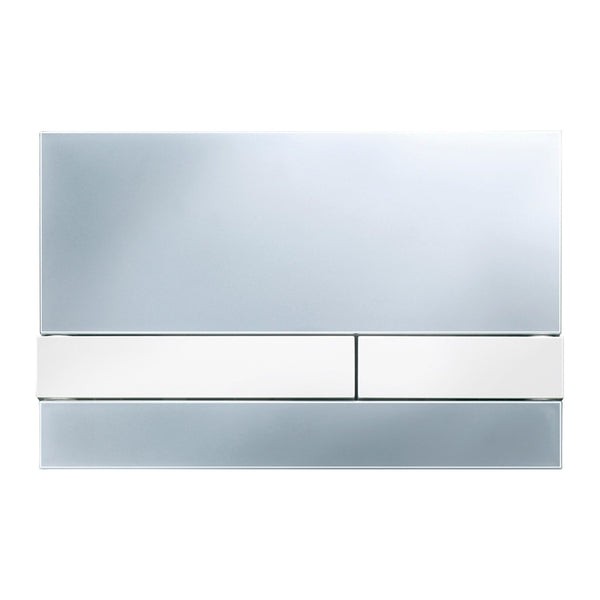 REZI bedieningspaneel Modern mat chroom, druktoetsen wit