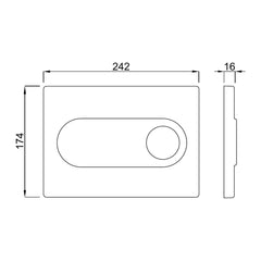 Maattekening Schwab bedieningspaneel Circle hout zebrano