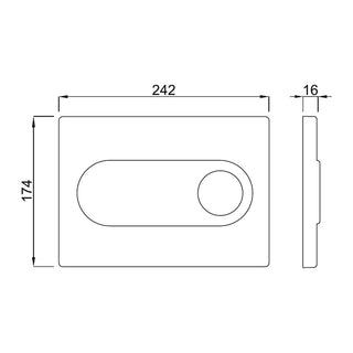 Maattekening Schwab bedieningspaneel Circle hout zebrano