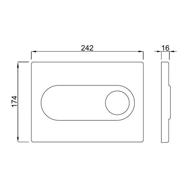 Maattekening Schwab bedieningspaneel Circle hout zebrano
