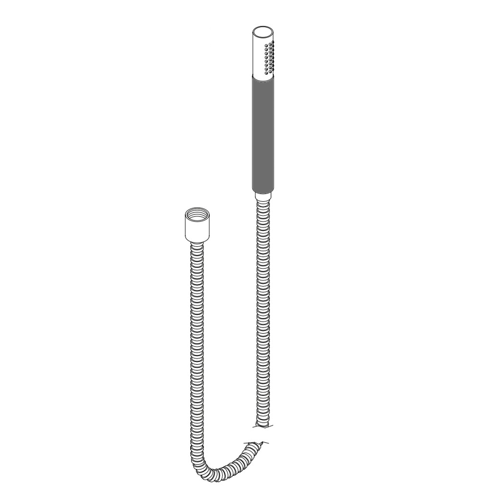 VOLA staafdouche met grijs handvat T2(S)