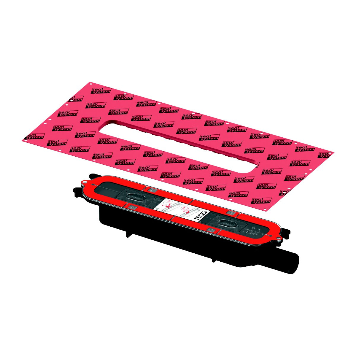 TECEdrainprofile low drain, DN 40, horizontal drain