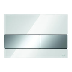 TECE square control, white glass, gl. chrome