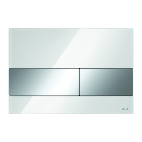 TECE square control, white glass, gl. chrome