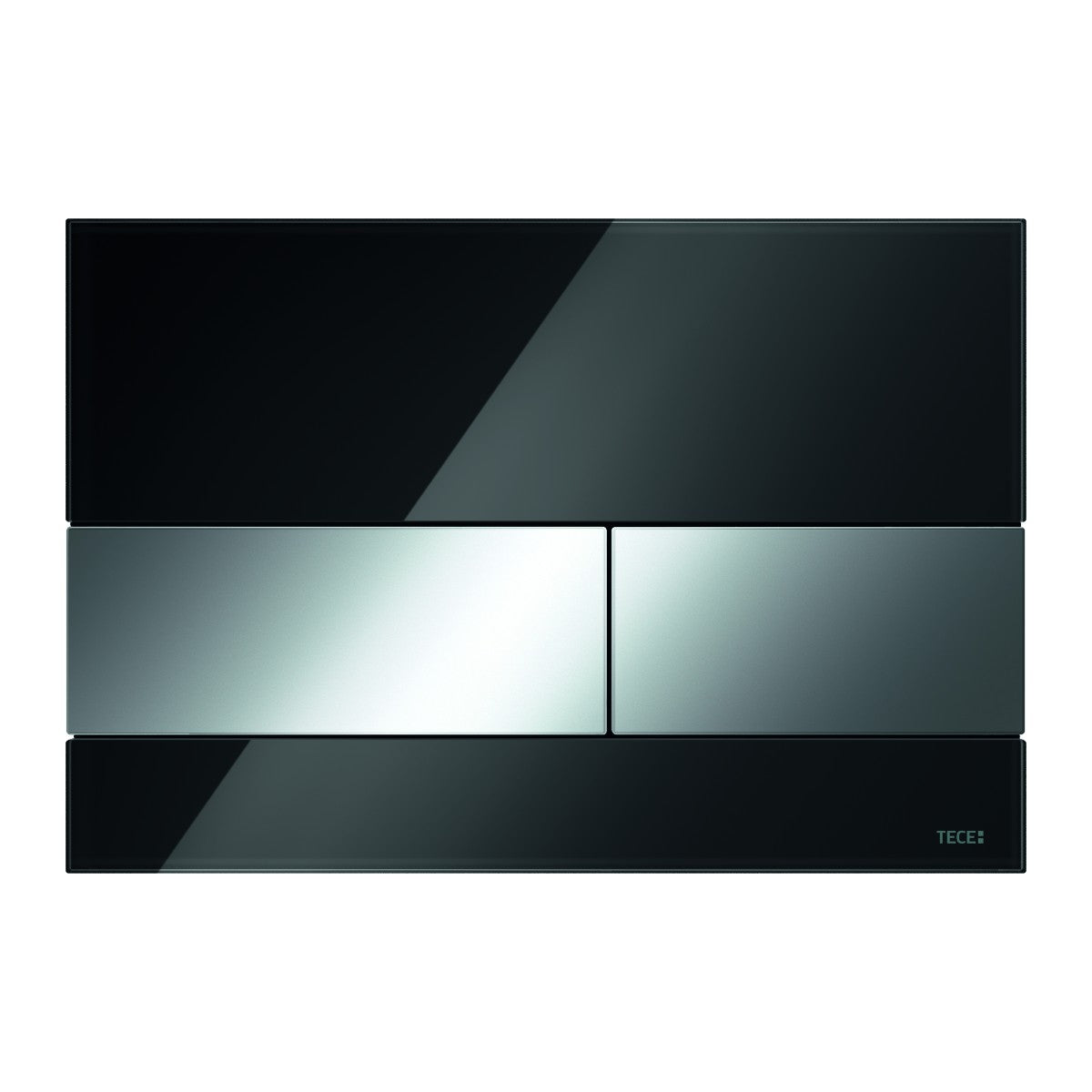 TECE square control, black glass, glossy chrome button