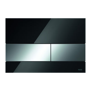 TECE square control, black glass, glossy chrome button