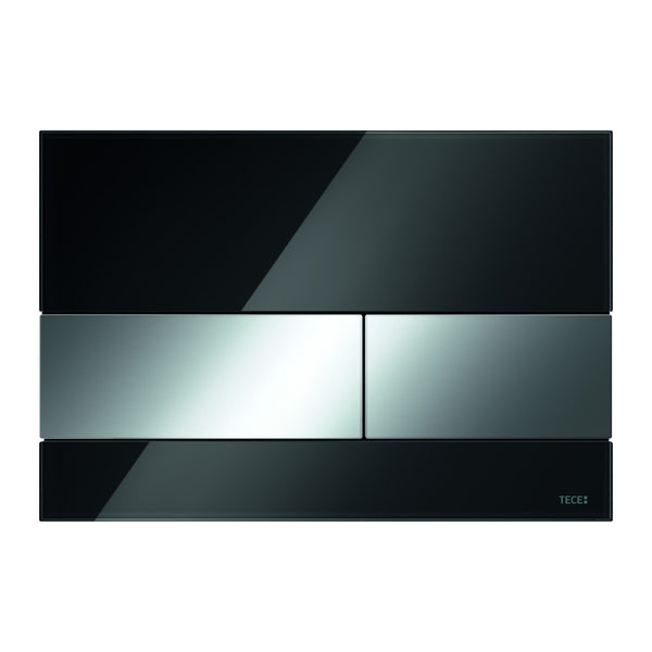 TECE square control, black glass, glossy chrome button