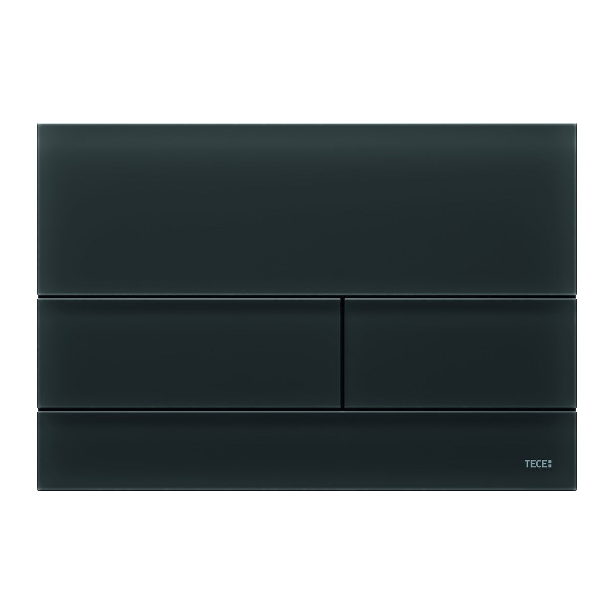TECE TECEsquare II WC-bedieningsplaat van glas voor duospoeltechniek, Glas zwart gesatineerd