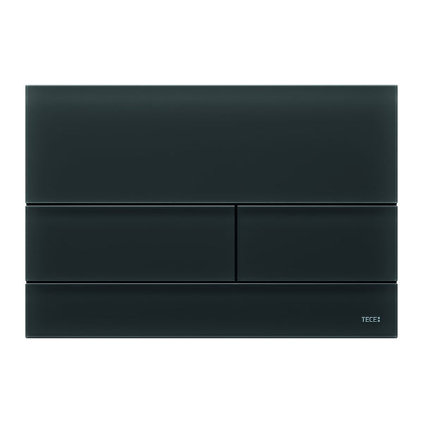 TECE TECEsquare II WC-bedieningsplaat van glas voor duospoeltechniek, Glas zwart gesatineerd