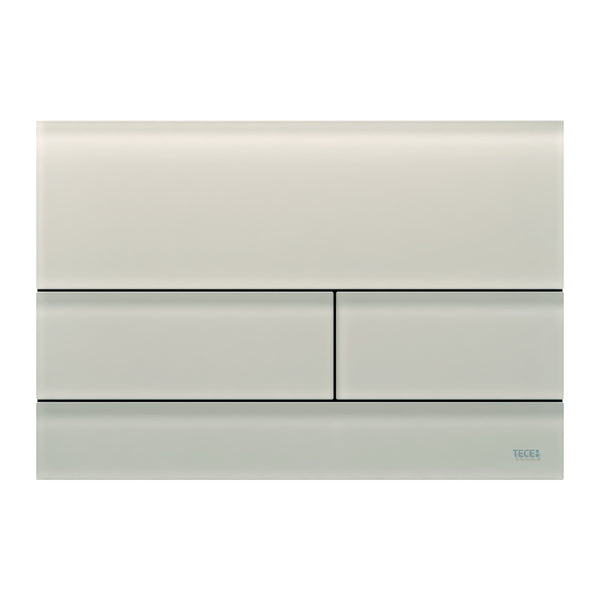 TECE TECEsquare II WC-bedieningsplaat van glas voor duospoeltechniek, Glas zandbeige gesatineerd