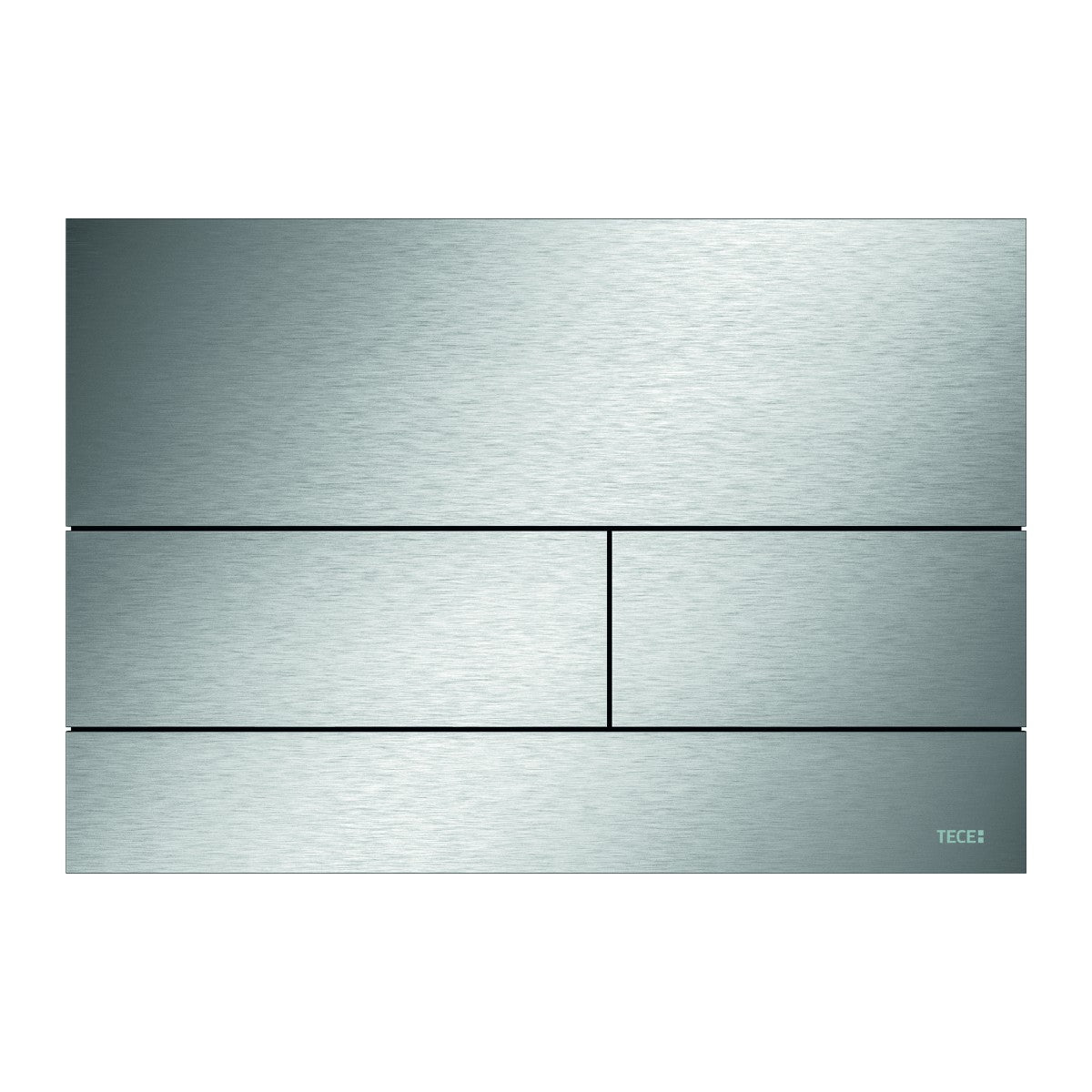 TECE square II metal toilet flush plate, brushed stainless steel